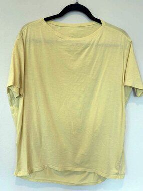 Women Light Yellow Quick‑Dry Workout Short Sleeve T‑Shirt Activewear T